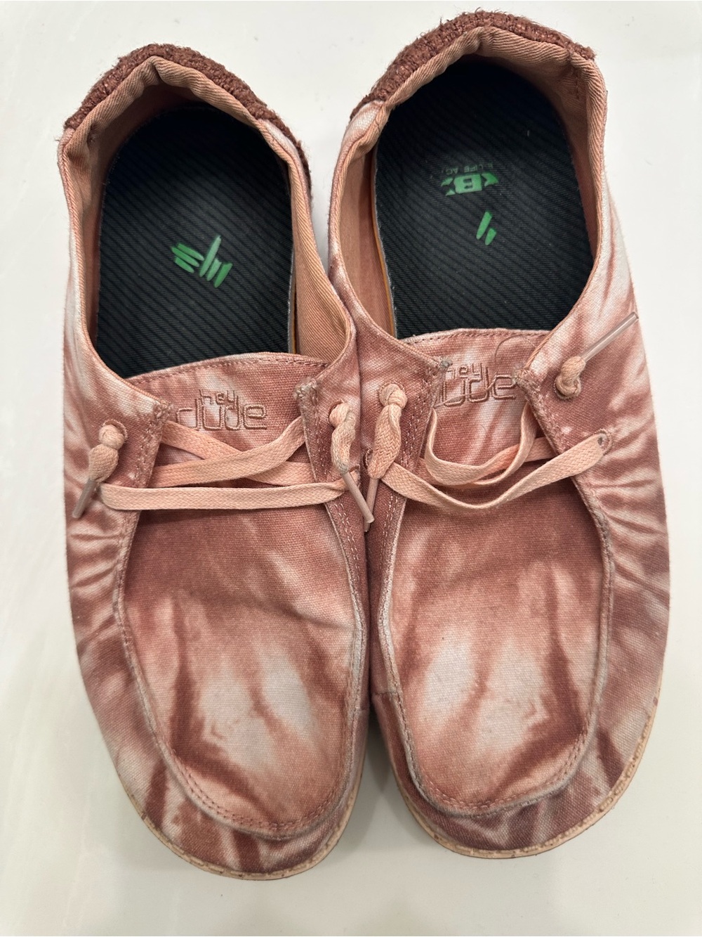 Hey Dude Women's Wendy Sneakers Pink/Rust Tie Dye High Arch Insoles 10